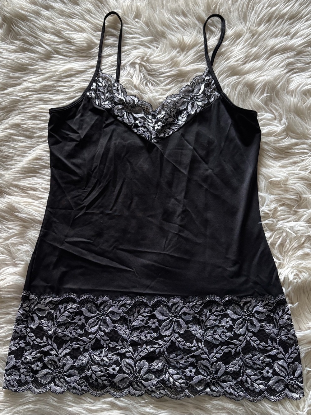 WHBM Black Lace Trim Camisole *defect*